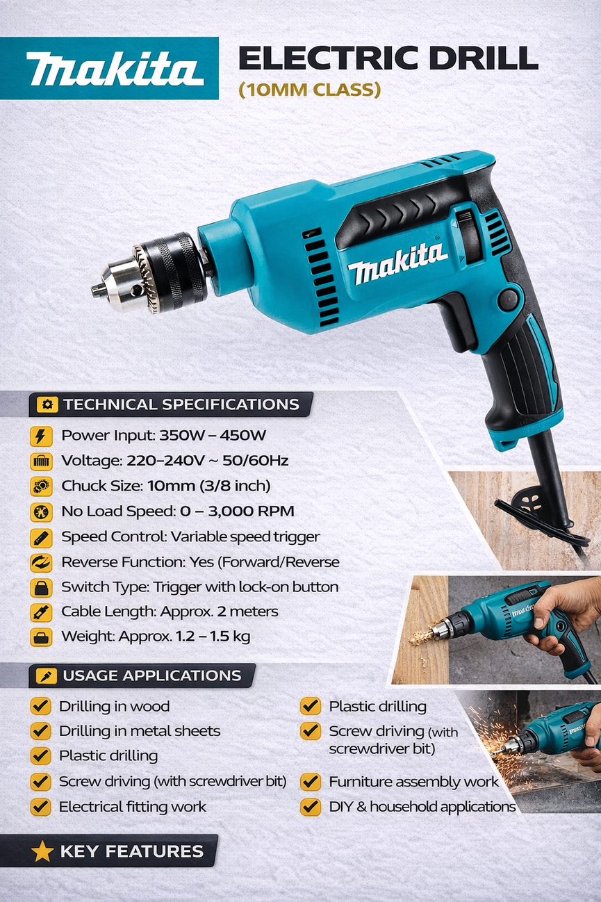 Makita DP4020 13mm (1/2") Rotary Drill