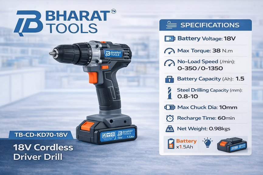 Bharat Tools TB-CD-KD70-18V 18V Cordless Driver Drill