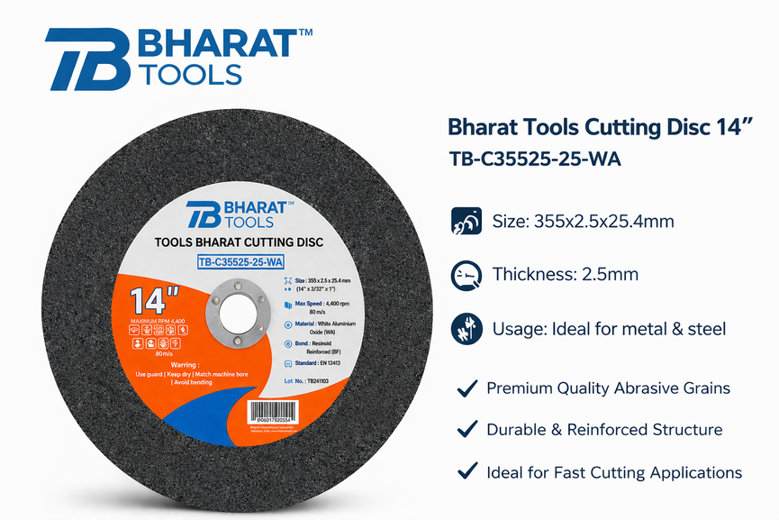 Bharat Tools Cutting Disc TB-C35525-25-WA 14" 355x2.5x25.4MM (Pack of 5)
