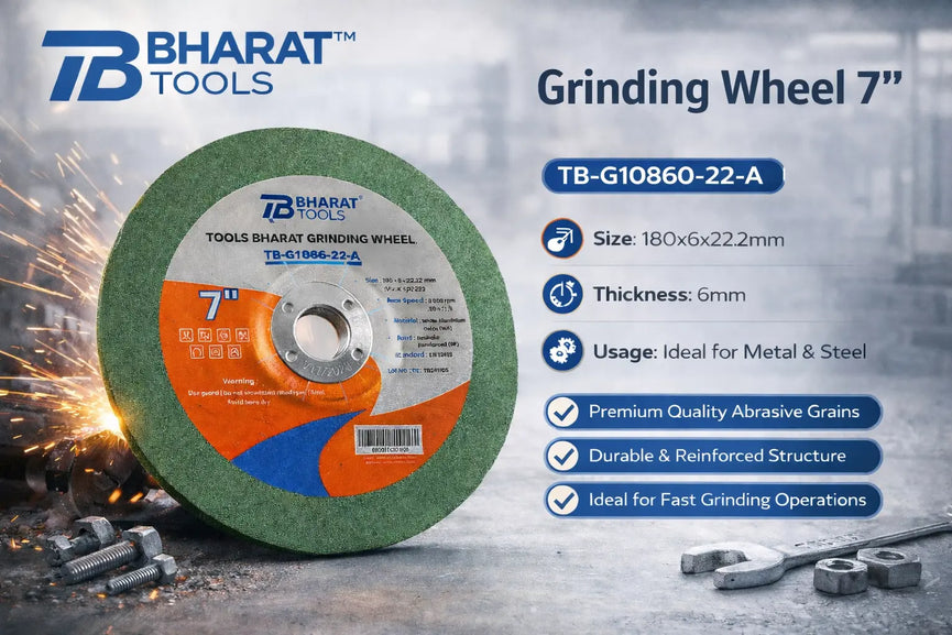 Bharat Tools Grinding Wheel TB-G18060-22-A 7" 180x6x22.2MM (Pack of 5)
