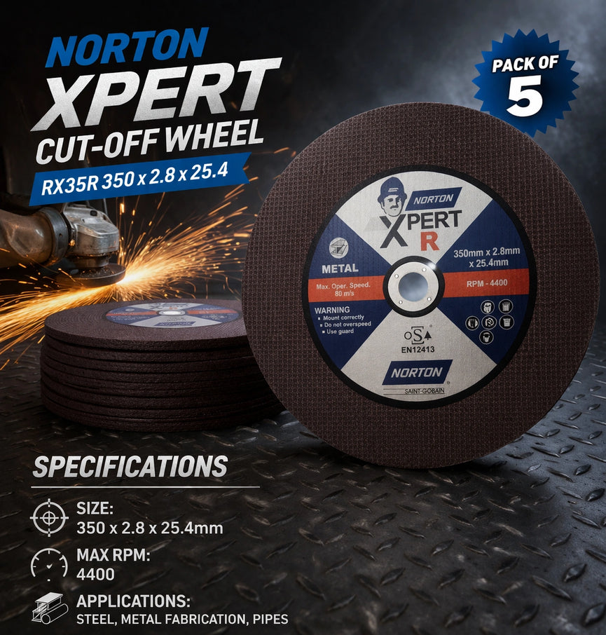 NORTON XPERT CUT-OFF-WHEEL RX35R 350X2.8X25.4 (Pack of 5)