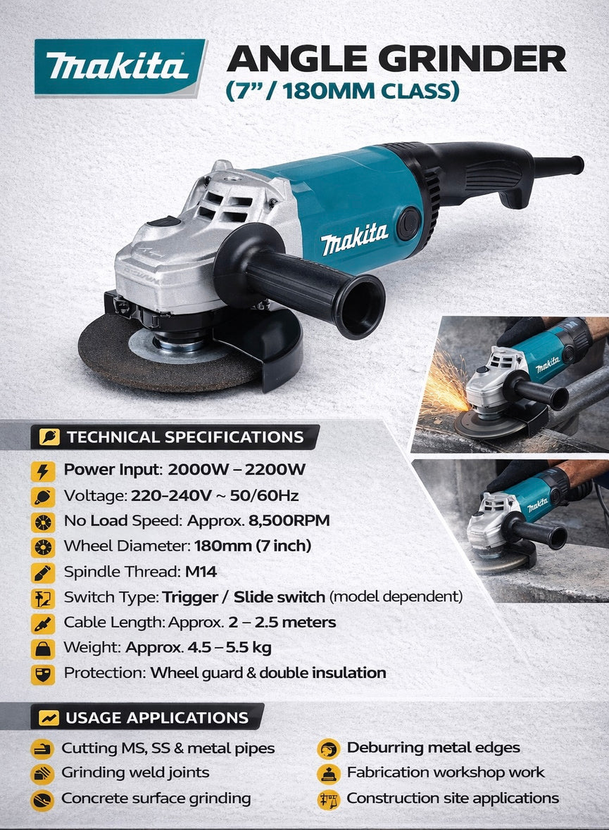 Makita Angle Grinder GA7090 180MM