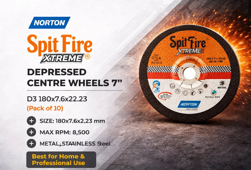 NORTON SPIT FIRE Depressed Centre Wheels  7" D3 180X7.0X22.23 (Pack of 10)