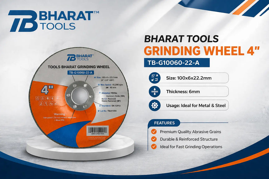 Bharat Tools Grinding Wheel TB-G10060-22-A 4" 100x6x22.2MM (Pack of 5)