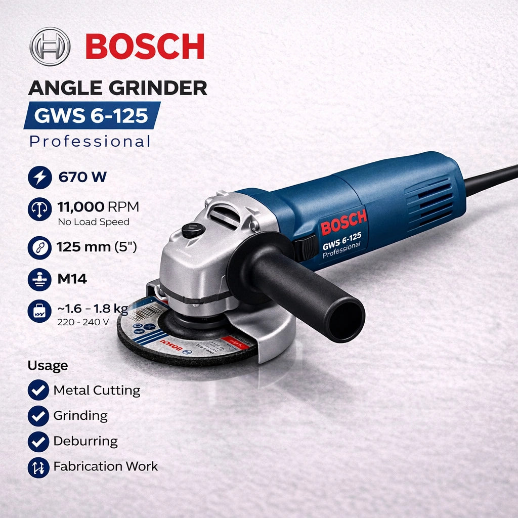 BOSCH Angle Grinder GWS 6-125