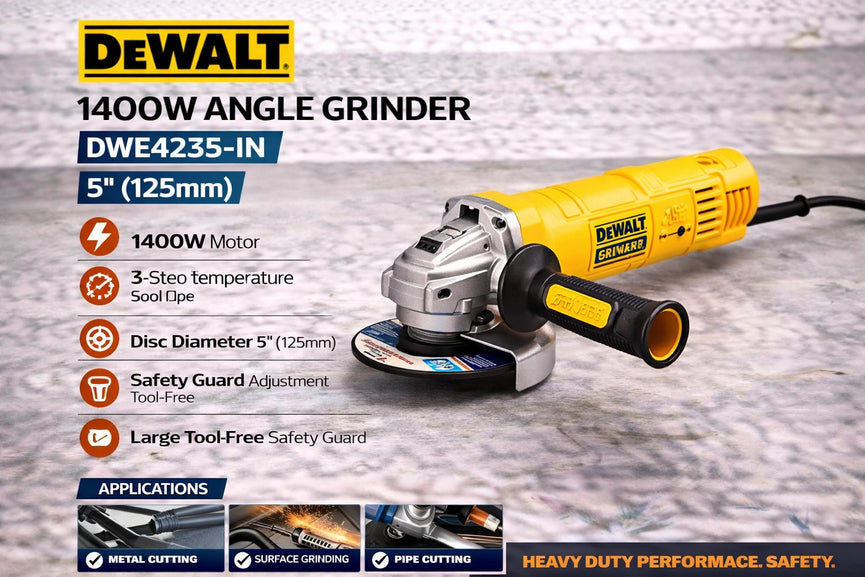 DeWALT DWE4235-IN 1400W angle grinder 5-inch (125mm)