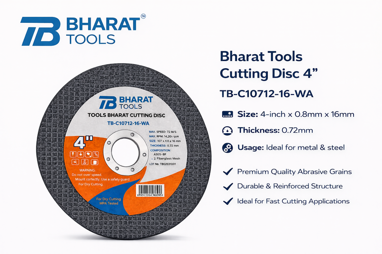 Bharat Tools Cutting Disc TB-C10712-16-WA 4" 107x1.2x16MM (Pack of 25)