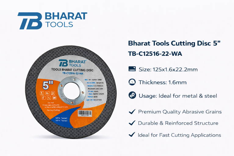 Bharat Tools Cutting Disc TB-C12516-22-WA 5" 125x1.6x22.2MM (Pack of 25)
