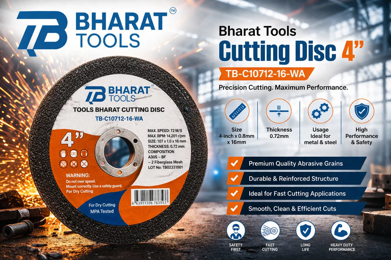 Bharat Tools Cutting Disc TB-C10712-16-WA 4" 107x1.2x16MM (Pack of 25)