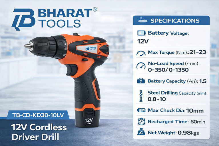 Bharat Tools TB-CD-KD30-10LV 12V Cordless Driver Drill