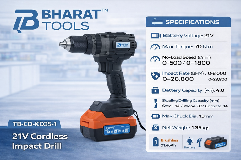 Bharat Tools TB-CD-KD35-1 21V Cordless Impact Drill